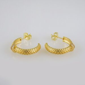 Woman Earrings / Aretes Dama/ Plain/ 14k Real Color// E491