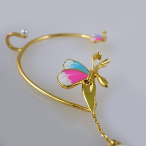 Women Earrings/ Aretes Dama/ Zircon Stone/  14k Real Color/ Trepador de oreja 1PZ// E517