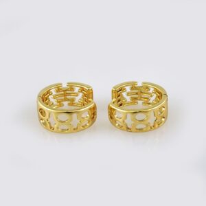Women Earrings/ Aretes Dama/ Plain/ 14k Real Color// E525