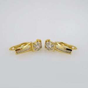 Women Earrings/ Aretes Dama/ Zircon Stone/ 14k Real Color// E526