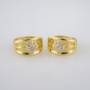 Women Earrings/ Aretes Dama/ Zircon Stone/ 14k Real Color// E537