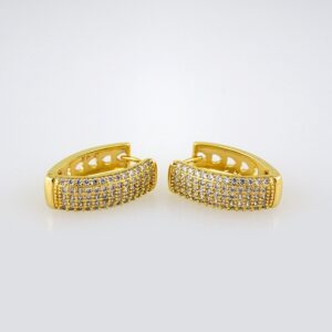Women Earrings/ Aretes Dama/  Zircon Stone/  14k Real Color// E542