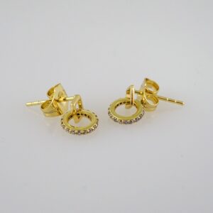 Women Earrings/ Aretes Dama/ Zircon Stone/ 14k Real Color// E557
