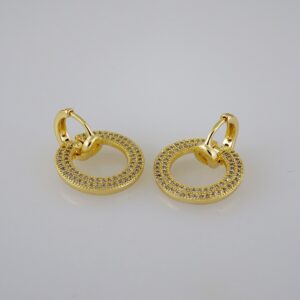 Women Earrings/ Aretes Dama/ Zircon Stone/ 14k Real Color// E562