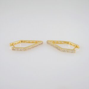 Women Earrings/ Aretes Dama/Zircon Stone/14k Real Color// E569