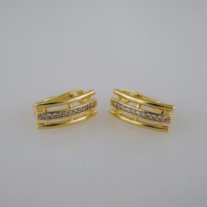 Women Earrings/ Aretes Dama/ Zircon Stone/ 14k Real Color// E580