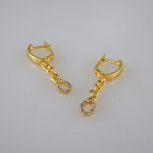 Women Earrings/ Aretes Dama/ Zircon Stone/ 14k Real Color// E584