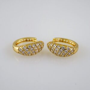 Women Earrings/ Aretes Dama/Zircon Stone/14k Real Color// E593