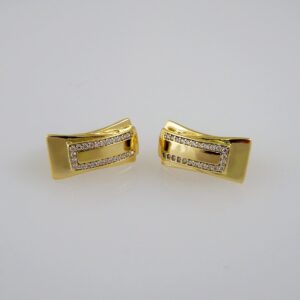Women Earrings/ Aretes Dama/  Zircon Stone/  14k Real Color// E595