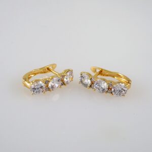 Women Earrings/ Aretes Dama/  Zircon Stone/  14k Real Color// E602