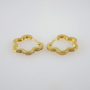 Women Earrings/ Aretes Dama/  Zircon Stone/  14k Real Color// E603