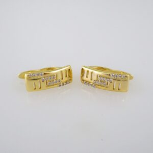Women Earrings/ Aretes Dama/  Zircon Stone/  14k Real Color// E622