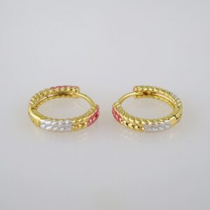 Women Earrings/ Aretes Dama/  Plain/  ThreeTone// E623