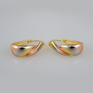 Women Earrings/ Aretes Dama/ Plain/ Three Tone// E635