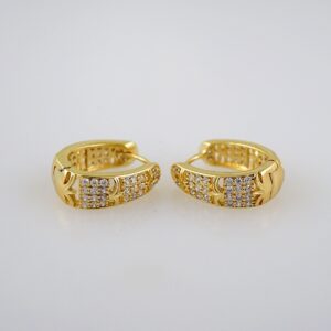 Women Earrings/ Aretes Dama/Zircon Stone/14k Real Color// E636
