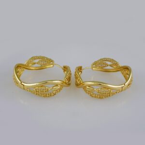 Women Earrings/ Aretes Dama/ Plain/ 14k Real Color// E638