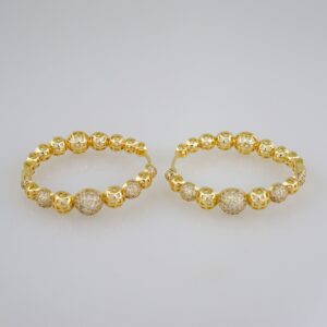 Women Earrings/ Aretes Dama/ Zircon Stone/ 14k Real Color// E656