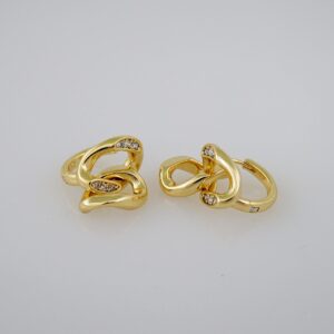 Women Earrings/ Aretes Dama/ Zircon Stone/ 14k Real Color// E703