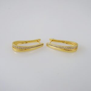 Women Earrings/ Aretes Dama/ Zircon Stone/ 14k Real Color// E718