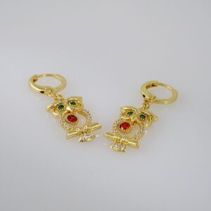 Women Earrings/ Aretes Dama/ Zircon Stone/ 14k Real Color// E719