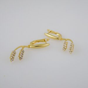 Women Earrings/ Aretes Dama/ Zircon Stone/ 14k Real Color// E740