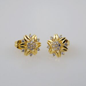 Women Earrings/ Aretes Dama/ Zircon Stone/ 14k Real Color// E753
