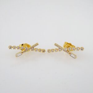 Women Earrings/ Aretes Dama/ Zircon Stone/ 14k Real Color// E758