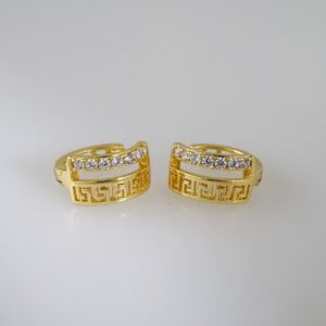 Women Earrings/ Aretes Dama/  Zircon Stone/  14k Real Color// E768