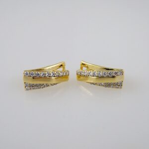 Women Earrings/ Aretes Dama/  Zircon Stone/  14k Real Color// E781