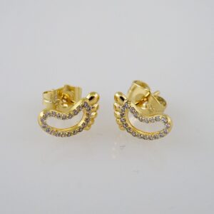Women Earrings/ Aretes Dama/  Zircon Stone/  14k Real Color// E789