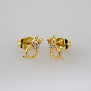Women Earrings/ Aretes Dama/  Zircon Stone/  14k Real Color// E796