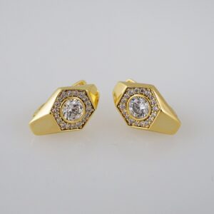 Women Earrings/ Aretes Dama/  Zircon Stone/  14k Real Color// E812