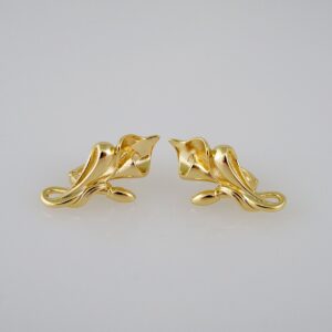 Women Earrings/ Aretes Dama/  Plain/  14k Real Color// E813