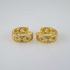 Women Earrings/ Aretes Dama/ Zircon Stone/ 14k Real Color// E933