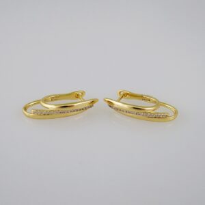 Women Earrings/ Aretes Dama/  Zircon Stone/  14k Real Color// E819