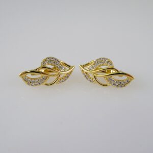 Women Earrings/ Aretes Dama/ Zircon Stone/ 14k Real Color// E937