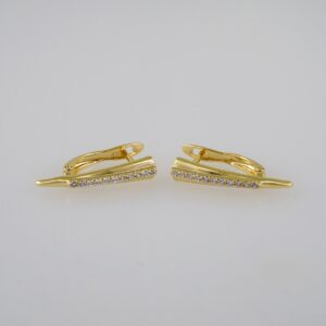 Women Earrings/ Aretes Dama/ Zircon Stone/ 14k Real Color// E939