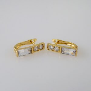 Women Earrings/ Aretes Dama/ Zircon Stone/ 14k Real Color// E940