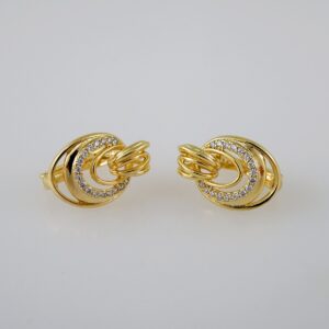 Women Earrings/ Aretes Dama/  Zircon Stone/  14k Real Color// E943