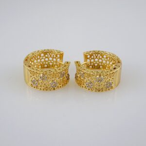 Women Earrings/ Aretes Dama/  Zircon Stone/  14k Real Color// E829