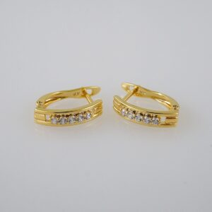 Women Earrings/ Aretes Dama/Zircon Stone/14k Real Color// E945