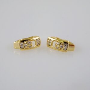 Women Earrings/ Aretes Dama/  Zircon Stone/  14k Real Color// E830