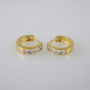 Women Earrings/ Aretes Dama/  Zircon Stone/  14k Real Color// E947