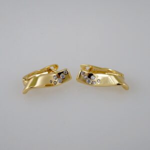Women Earrings/ Aretes Dama/  Zircon Stone/  14k Real Color// E955