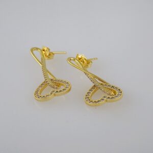 Women Earrings/ Aretes Dama/  Zircon Stone/  14k Real Color// E846