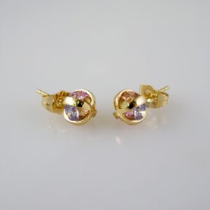 Women Earrings/ Aretes Dama/Zircon Stone/14k Real Color// E872