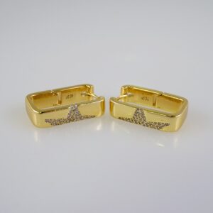 Women Earrings/ Aretes Dama/ Zircon Stone/ 14k Real Color// E881