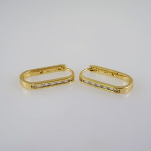 Women Earrings/ Aretes Dama/Zircon Stone/14k Real Color// E883