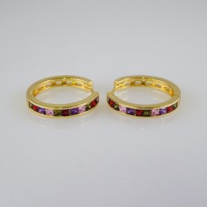 Women Earrings/ Aretes Dama/ Zircon Stone/ 14k Real Color// E902