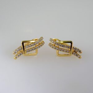 Women Earrings/ Aretes Dama/ Zircon Stone/ 14k Real Color// E903